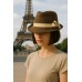 Fedora Straw Hat w/ Flower Corsage - Brown - HT-1186BR